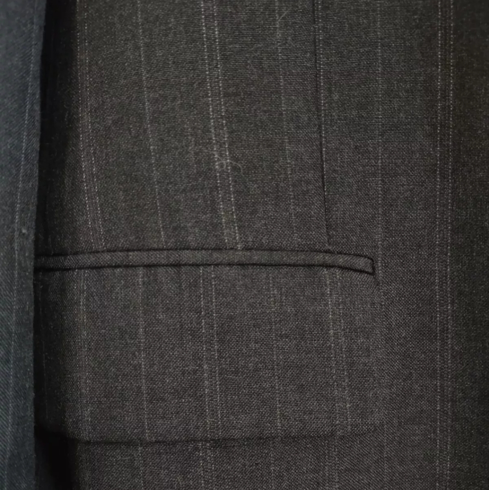 Austin Manor Men's Blazer Dark Gray Pinstripe Sz 44R Wool Blend - Picture 5 of 14